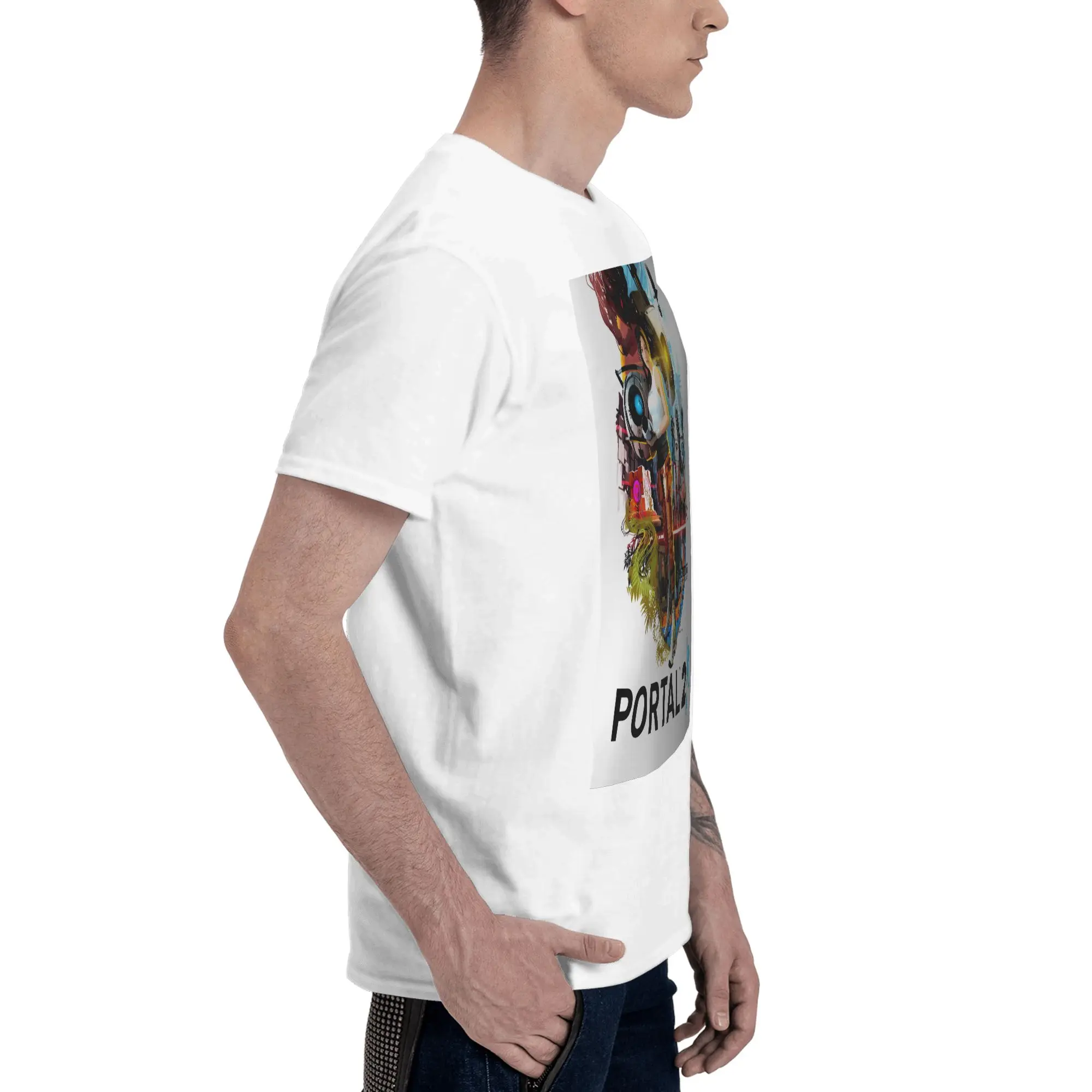 Portal 2 The Video Game Basic Reversible T-shirtMinimalist Style Men's T-shirts