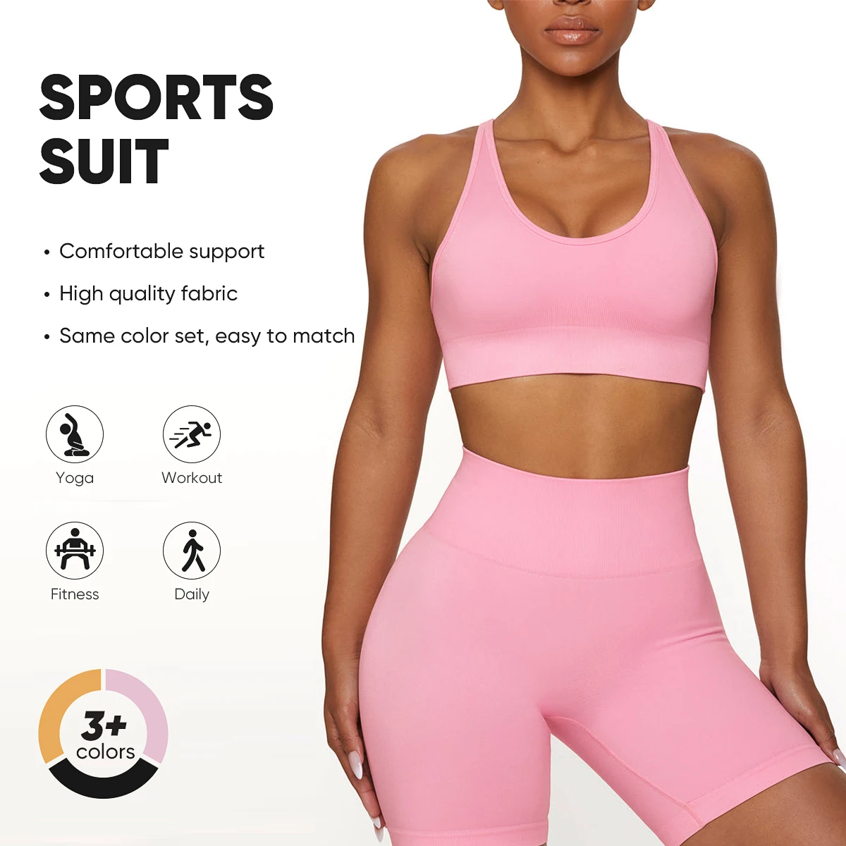 

Women Yoga Shorts High Waist Butt Lifting Tight-Fitting Sports Suit Gym Running Stretched Pants Casual Sportswear Yoga Suit Set