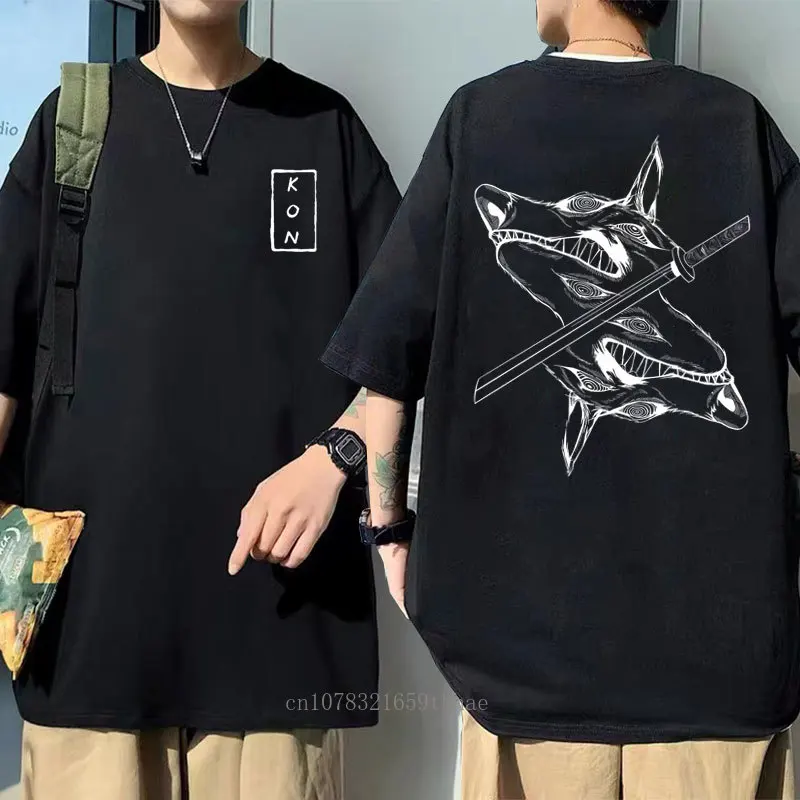 Japanese Anime Cartoon Kon Shirt Men Running Sports Loose Oversized T-shirt Short Sleeve Cotton Summer Men\'s Top Men\'s T Shirt