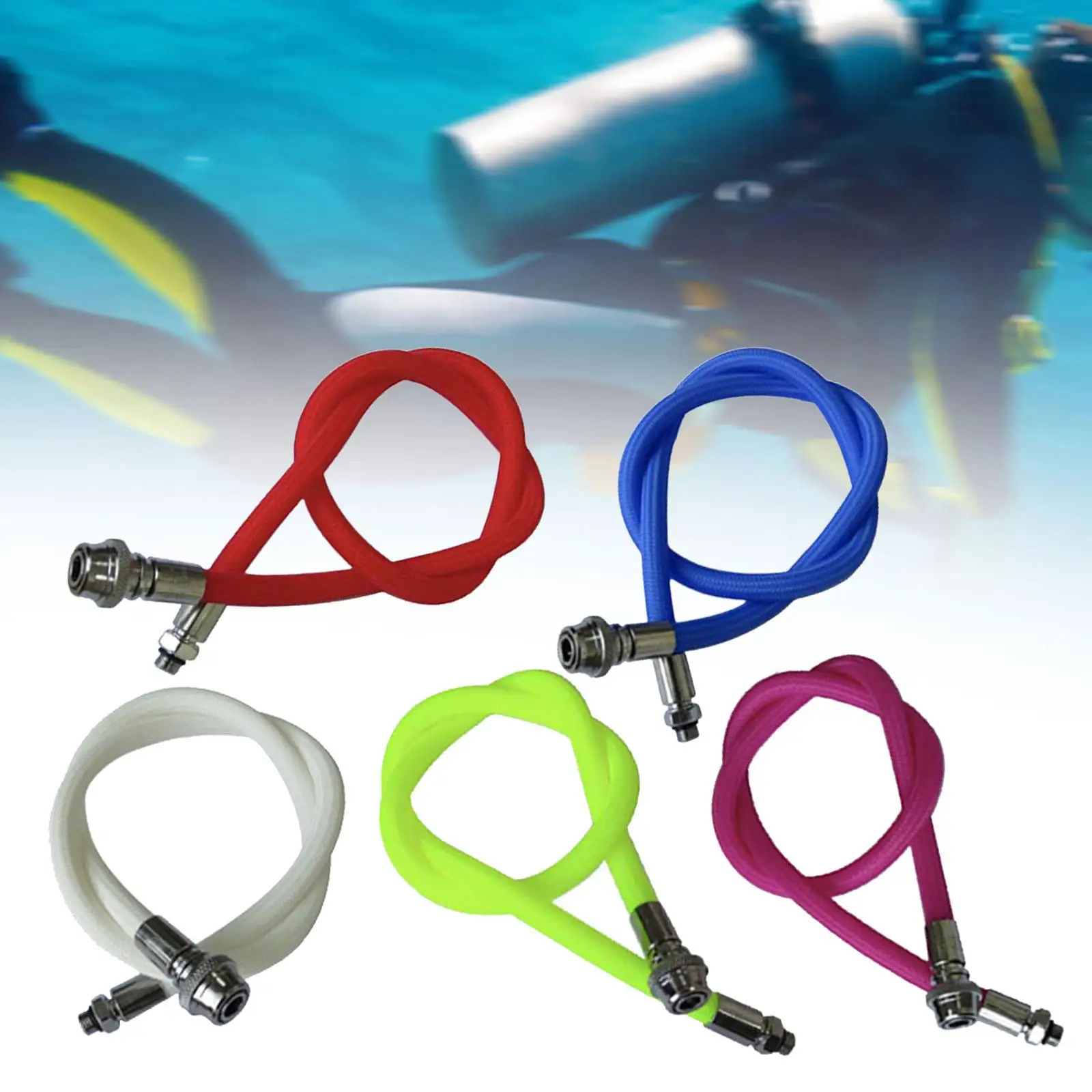 Scuba Diving Low Pressure LP Hose Regulator Inflatable Hose Diver Gear Accessory Nylon Braided Hose Attachment Connector Hose