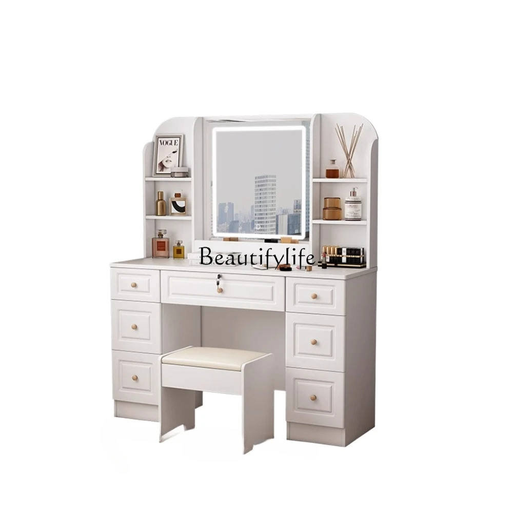 Solid Wood Dresser Simple Modern Small Large Capacity Storage Light Luxury Touch Lamp Dresser