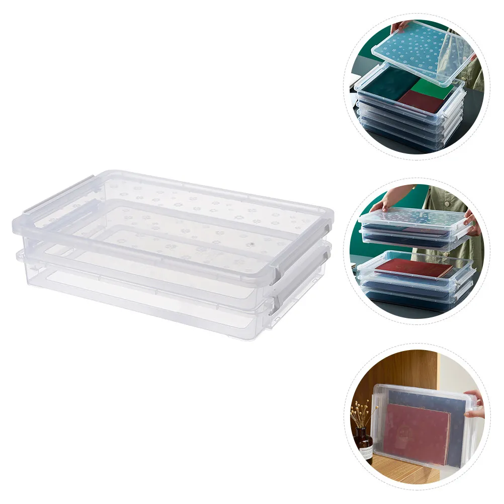 

Clear Plastic File Storage Box Multilayers PP Document Organizer Practical Portable File Folder Container Document Organizer