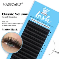 12 filas 8-20 mm y longitud mixta Pestañas regulares clásicas 0,05/0,07/0,10/0,15 mm de espesor Bandejas de pestañas con volumen ruso de MASSCAKU