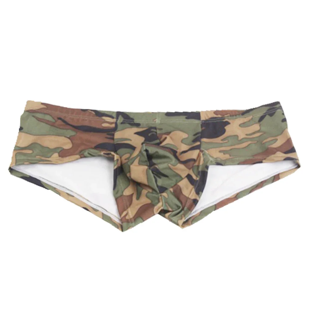 Sexy Men\'s Briefs Breathable Camouflage Low Waist Underwears Shorts U-convex Pouch Man Panties