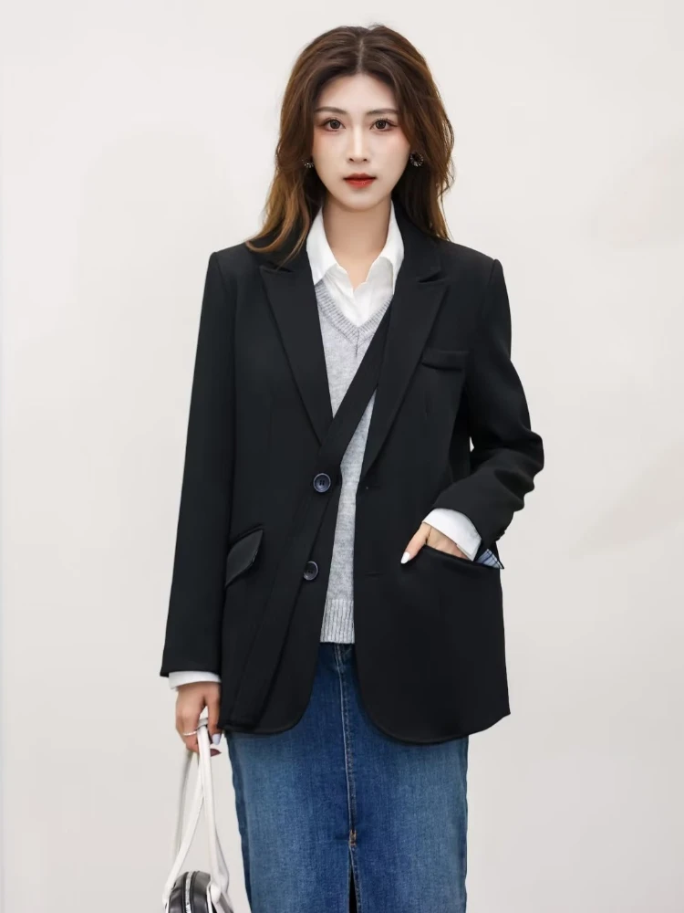 Women Blazers Elegant Baggy Lace-up Simple Daily Harajuku Japanese Style Office Lady Tender Temperament Pure Color Classic Ins