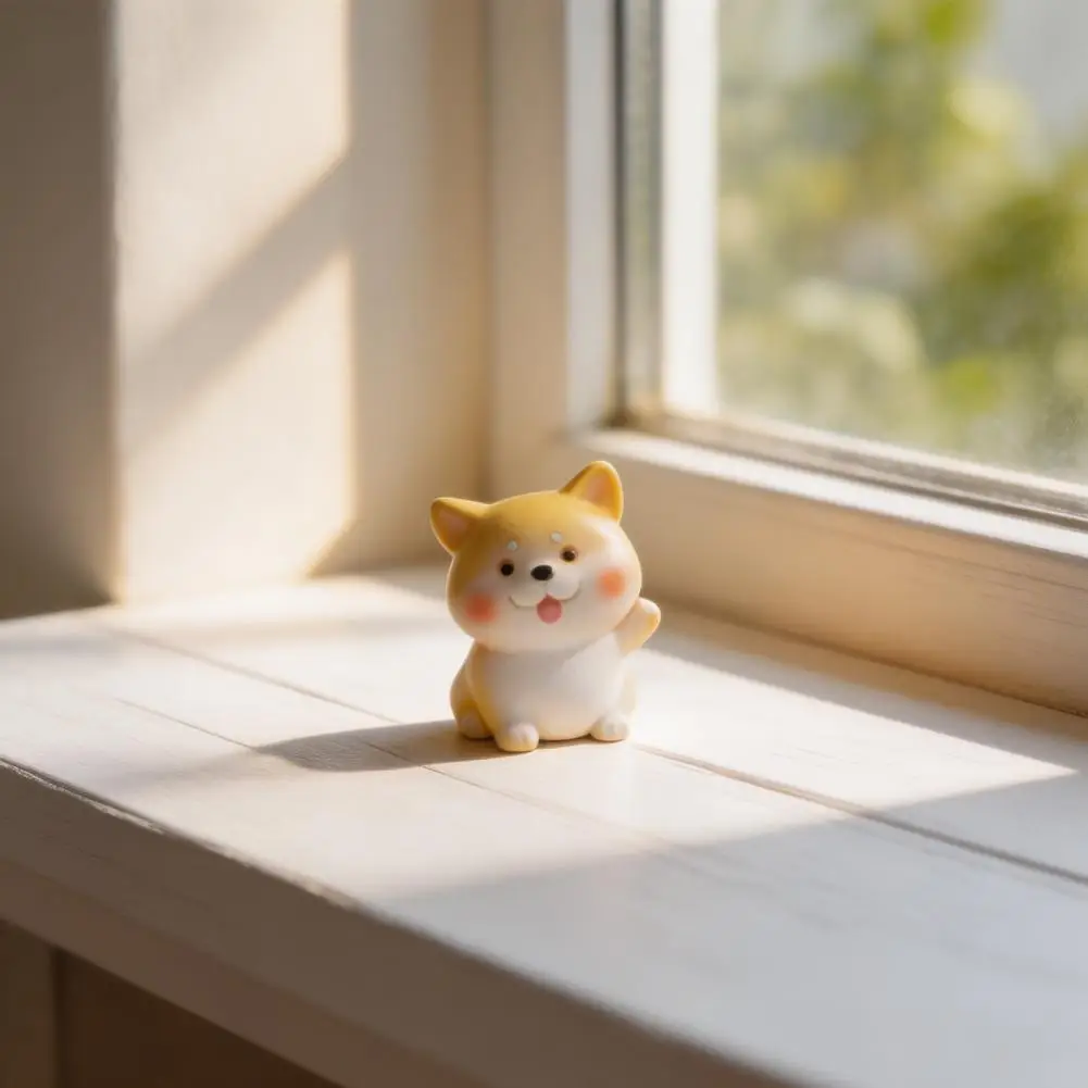 Mini Dog Figurine Pocket Size Dog Figurine Mini Resin Dog Figurine Puppy Statue Tiny Cake Topper Decoration Small for Fairy