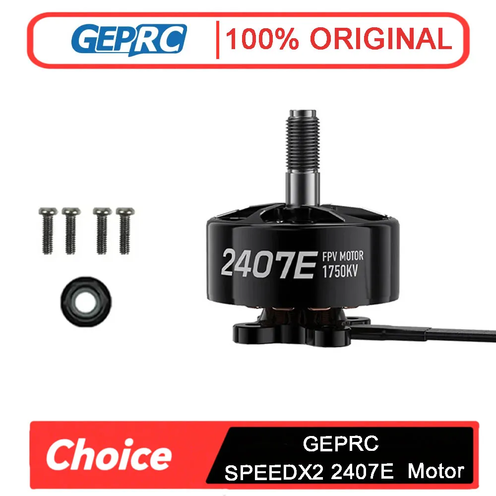 

GEPRC SPEEDX2 2407E 1750KV Двигатель с высоким крутящим моментом и низкой мощностью 7075 Al N52H Магнит NMB/NSK Подшипники для гоночных дронов FPV 5-6 дюймов DIY Запчасти
