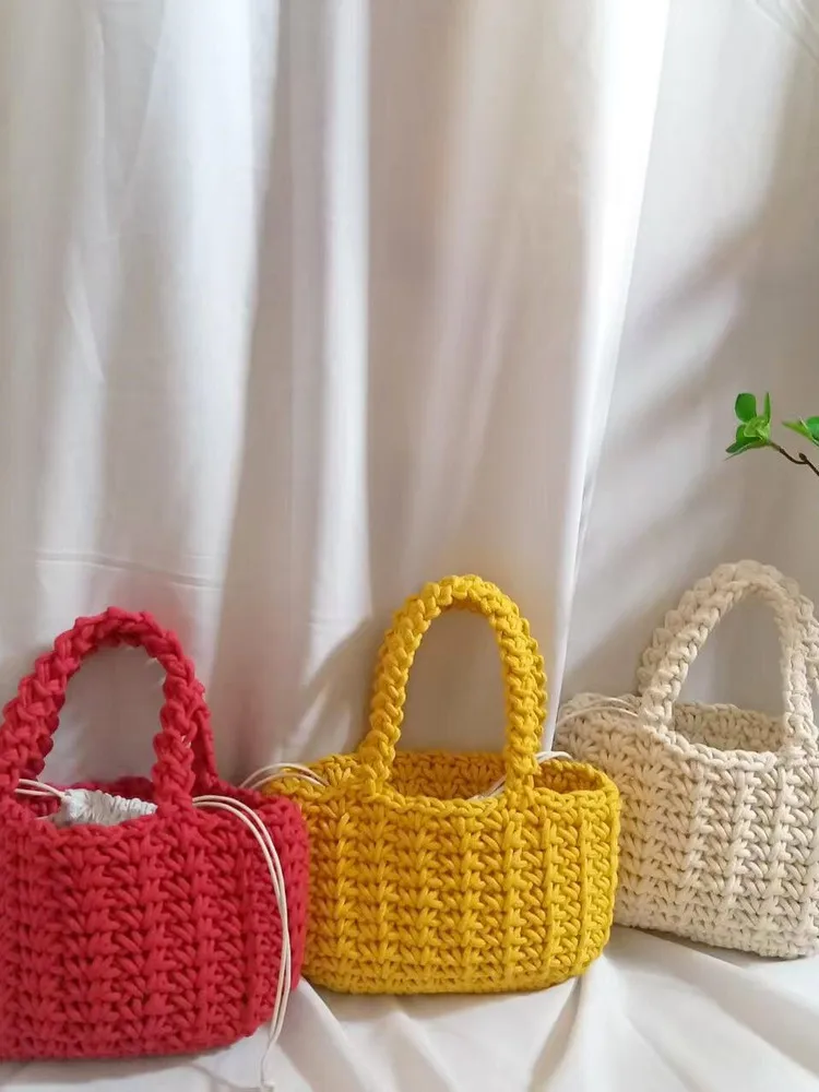 

Hanrted aron Color Handheld Beach Bag Women's Versatile Holiday Sle Soft Polyester Lined Breathable oulder Bag