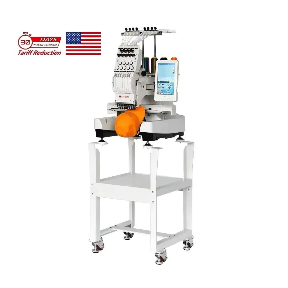 MYSEW MFS 800 Professional Single Head 9  s Digital Cap Computerized Embroidery Machines for Commercial and Industrial Use