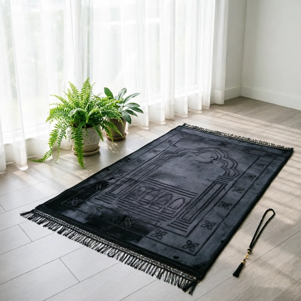 Luxury Large 80x120cm Muslim Prayer Mat Soft Sajjadah with Tasbih Islamic Musallah Thicker Rachel Mat for Prayer