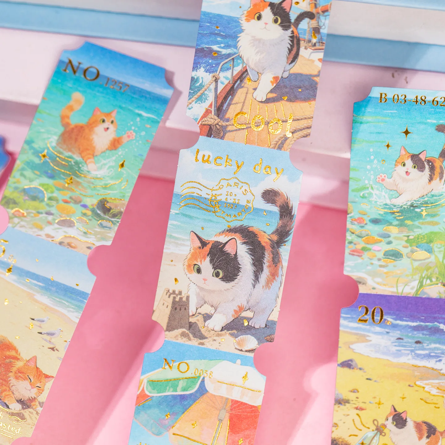 20pcs/1lot Kawaii Stationery Stickers Cat ticket box Diary Decorative Stickers Scrapbooking Craft Stickers