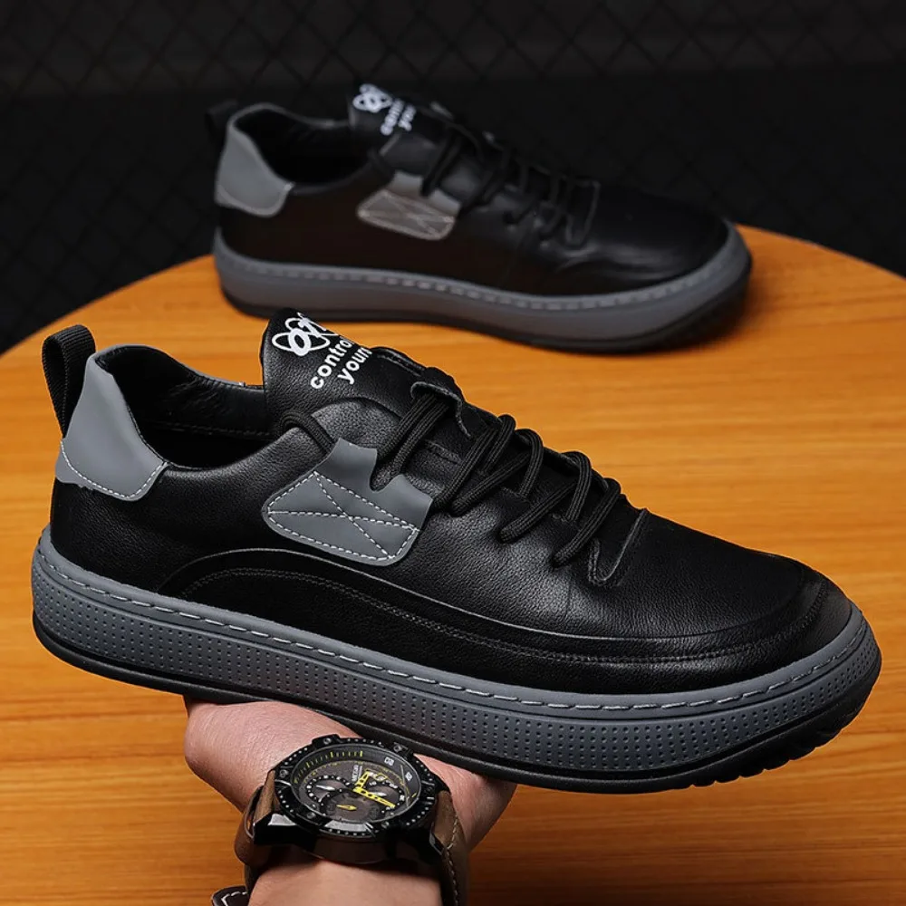 Sneakers Men's Autumn New Item Mens Leather Board Shoes Top Layer Cowhide Men Casual Shoes Man's Single Shoe Sneakers Trainers