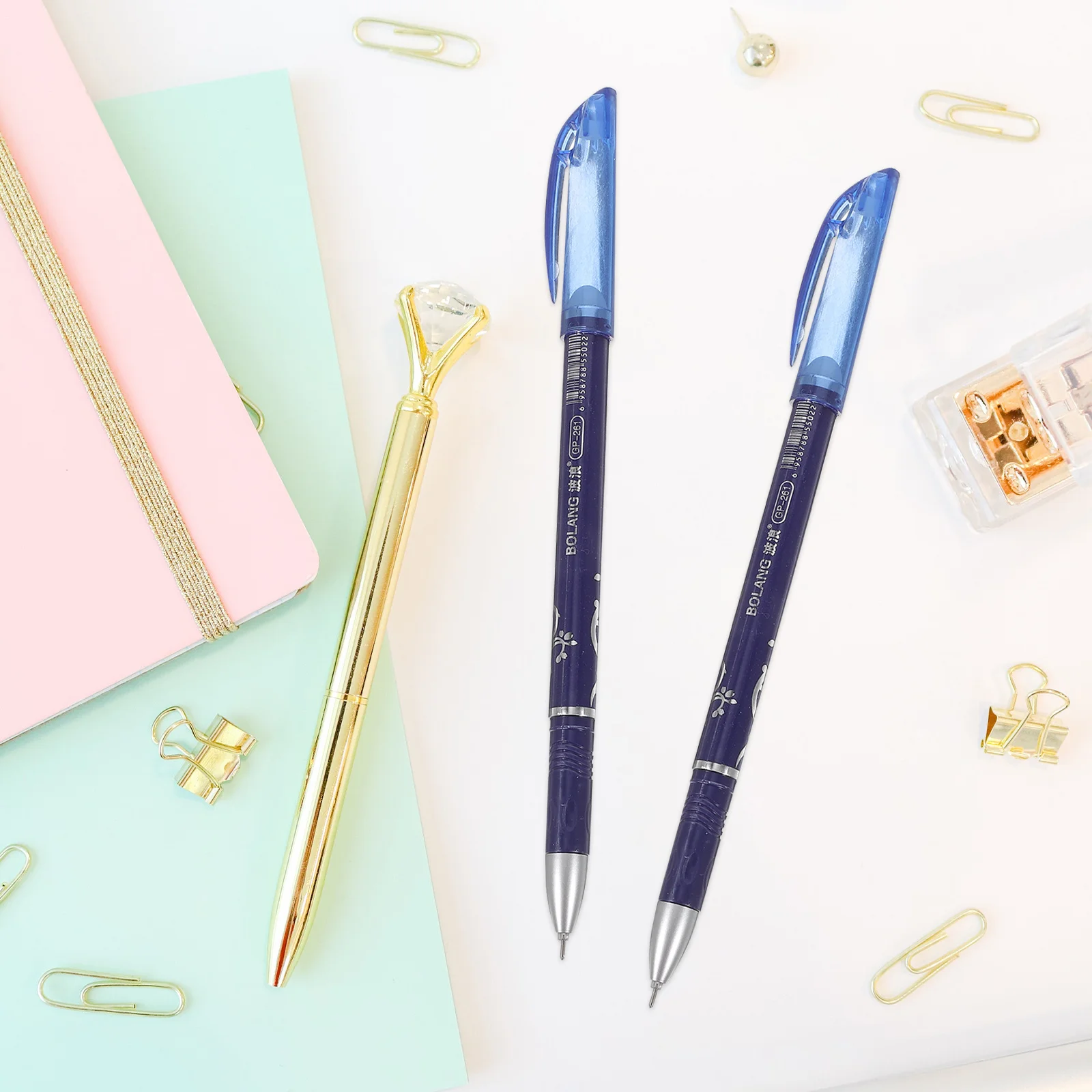 12 قطعة من أقلام الكتابة الزرقاء الممحاة القابلة للمسح، أقلام لوازم يومية الحبر لـ