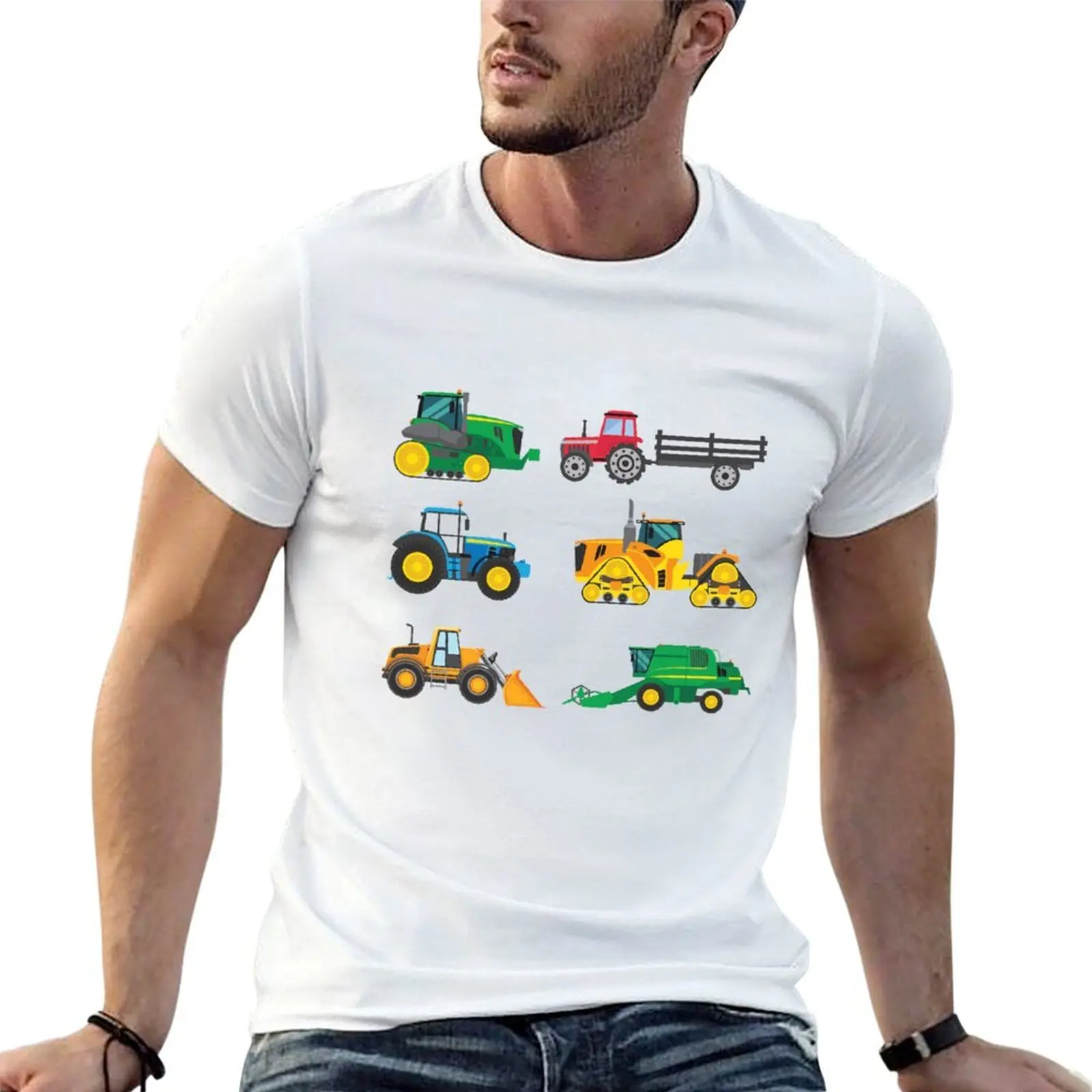 

Tractors Tractors Agricultural Machinery Farmer, Farmers & Children T-Shirt t shirt custom print cotton t shirt man T-Shirt
