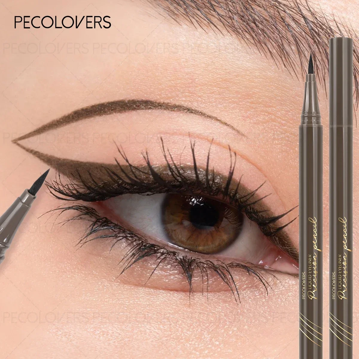 Eyeliner e matita per sopracciglia 1 pezzo: anti-sbavature, asciugatura rapida, antiaderente, adatto per l'uso quotidiano, trucco per gli occhi