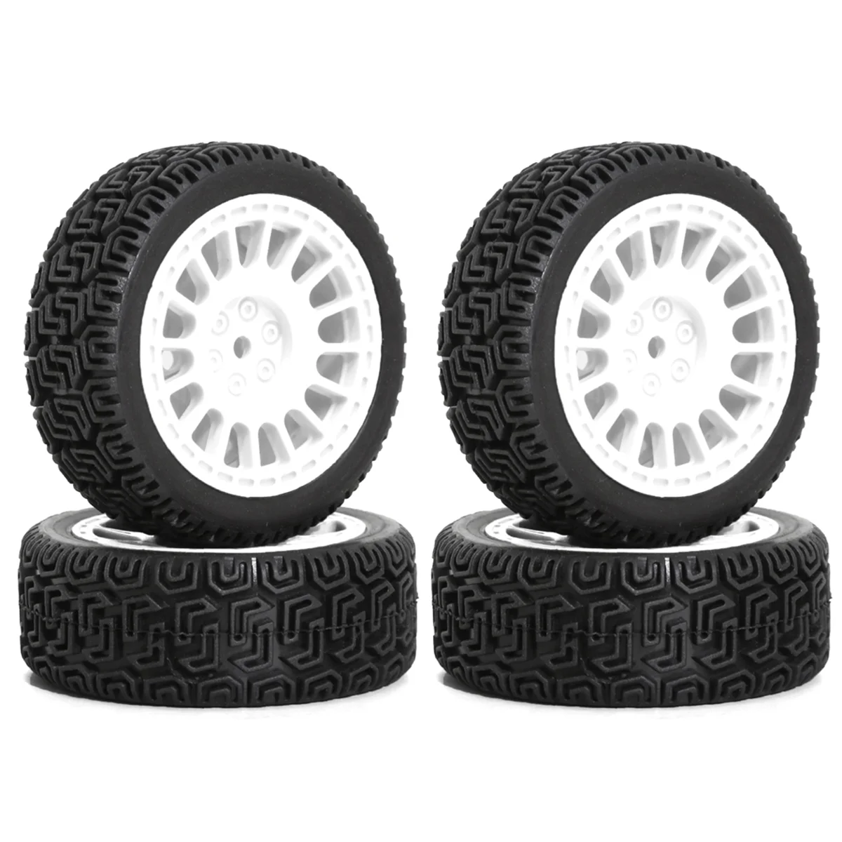 A72Z 4pcs 68mm -Tires Rubber Tire Wheel Tyre for XV01 XV02 TT01 TT02 PTG-2 1/10 RC Racing Car Upgrade Parts White