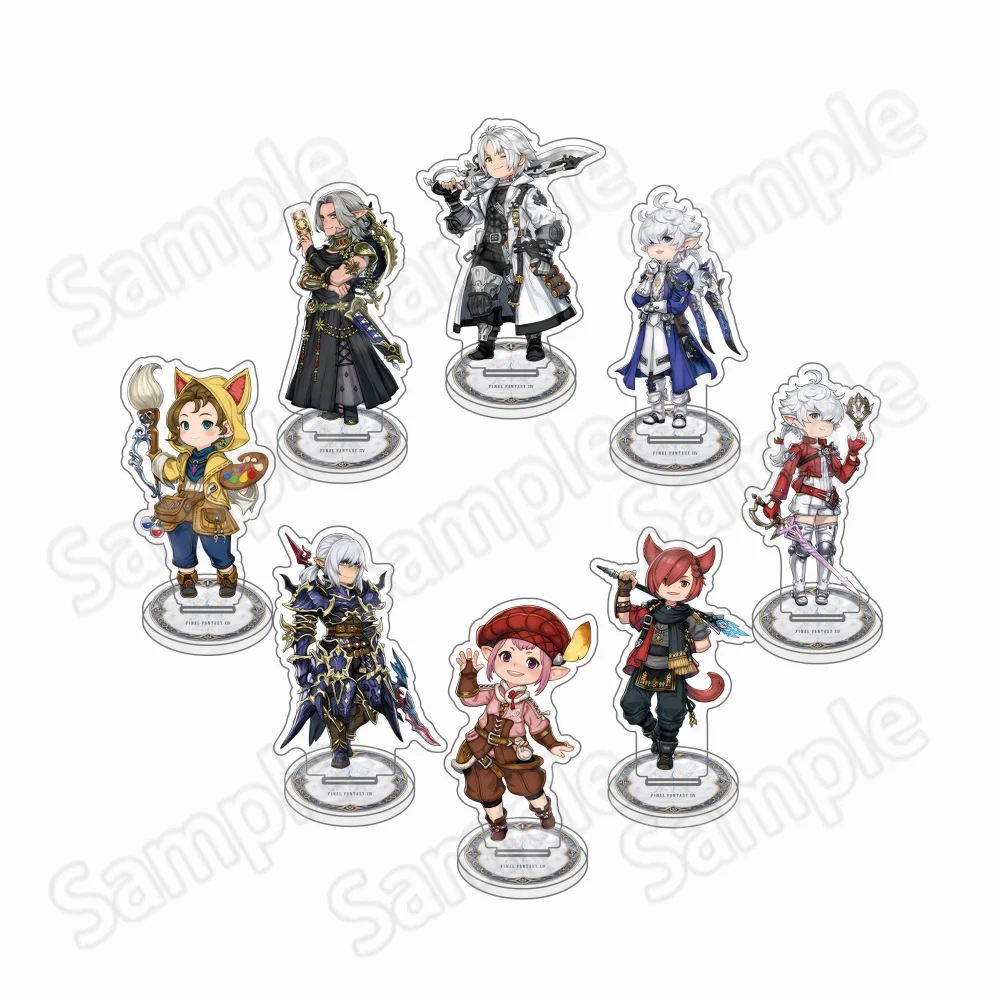 FFXIV Final Fantasy XIV Q Version Acrylic Keychain G'raha Tia Haurchefant Cute Character Backpack Pendant Car Key Decoration Fan