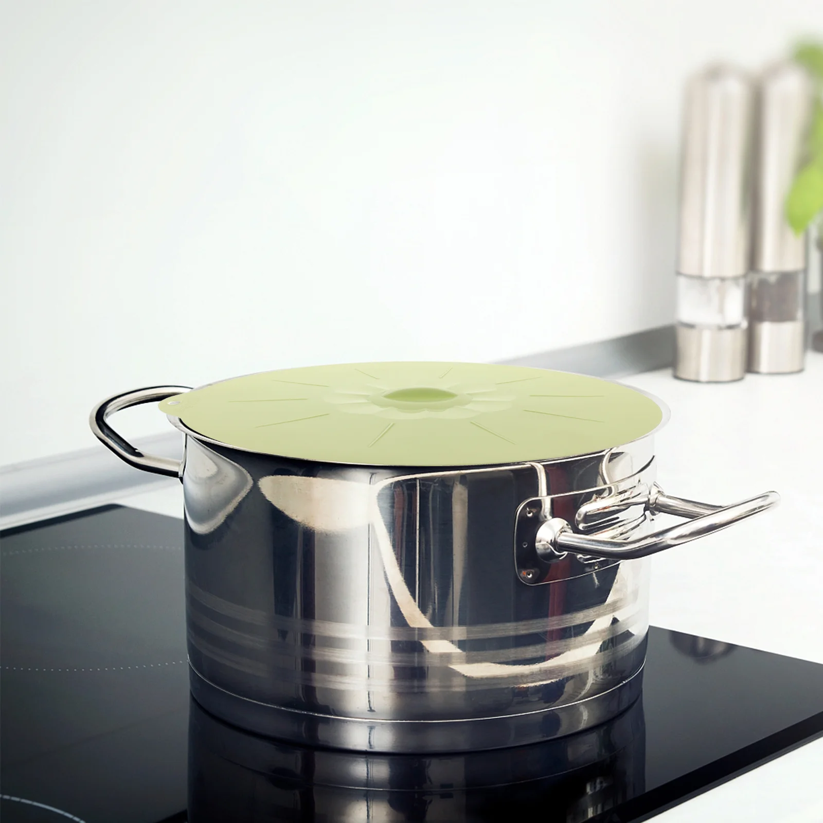 

1Pcs Food Grade Silicone Bowl Lid Sealing Cover Food Preservation Pan Lid Dishwasher Microwave Safe Hanging Hole Green Xl