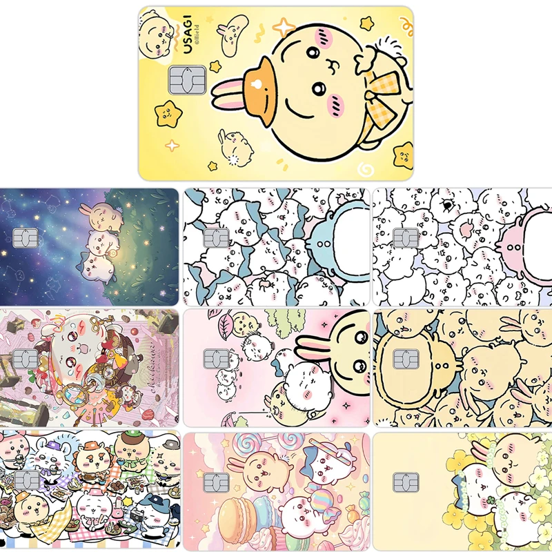 Kawaii Usagi Card Sticker Kawaii Waterproof Bank Card Bus Subway Decoration Patch Laser Hachiware Paster Student Festival Gift