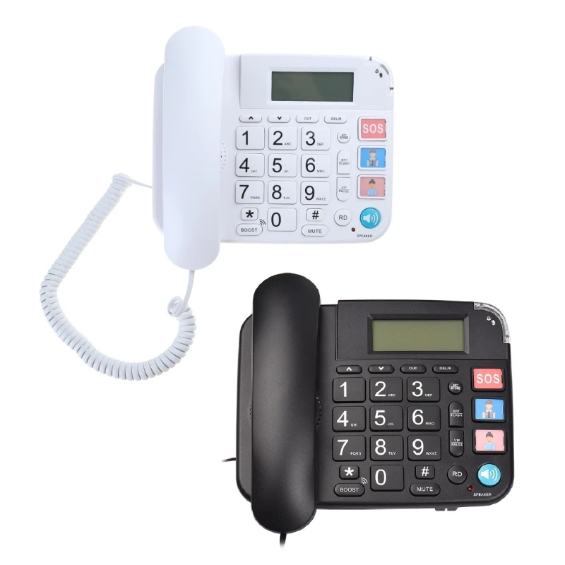 Desktop Telephone Landline Phone with Enhanced Sound Quality for Elderly Users