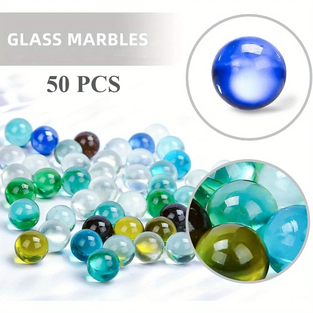 50 PCS Beautiful Player Marbles Bulk for Marble Games, vase filler Multiple Colors, party toys, Decorations
