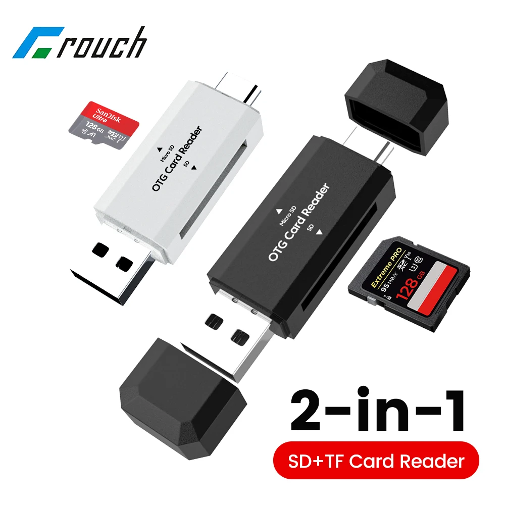 2-in-1 USB2.0 Card Reader SD TF Memory Card Reader USB Type C High Speed Transfer Cardreader Adapter For PC Laptop Accessories