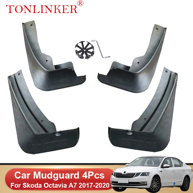 

TONLINKER Car Mudguard For Skoda Octavia A7 5E Station Wagon 2014 2015 2016-2020 Mudguards Splash Guards Fender Mudflaps 4Pcs