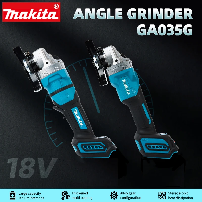 Makita brushless lithium electric hand grinder, handheld angle grinder, rechargeable angle grinder Ga035g Ga050g