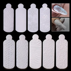 12Pcs Snowflower Rose Snake Dual Forms Crystals Silicone Molds Creating Relief Design Reusable Nail Silicone Pads Manicure Tool
