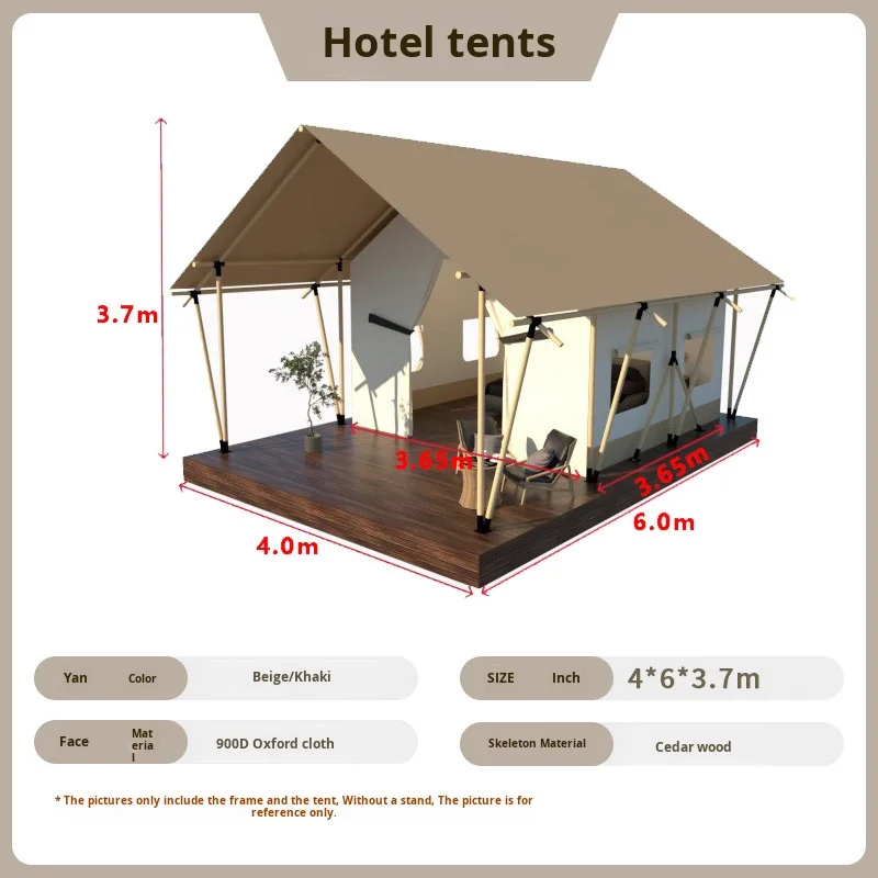 Customized Extra-Large Luxury Hotel Tent for Camping Square Shape with Double Layers Sunshade & Rainproof for Wild Holiday House