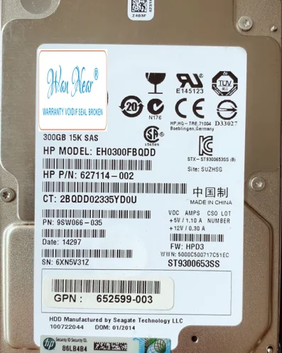 

Для 300G 300GB 2,5 ''15K SAS653960-001 627114-002 507129-020 SAS