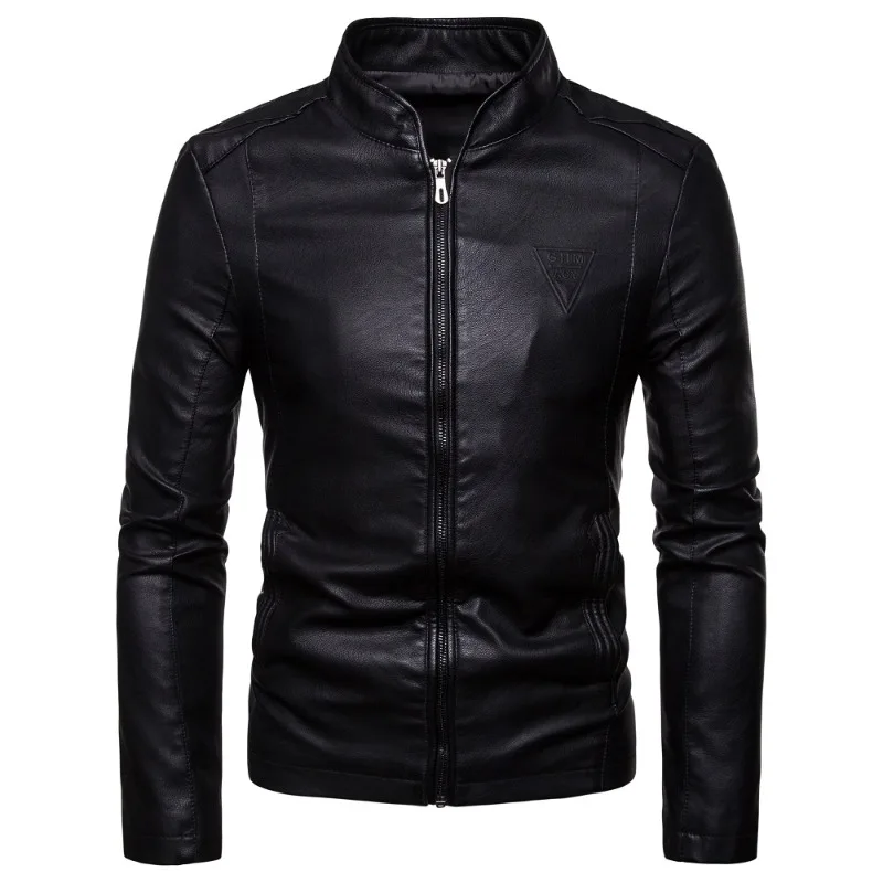 Faux Leather Men's Jacket: Slim Fit and Perfect for Spring and Autumn，Motorcycle Clothes，Affordable, High Quality, Match2023 New