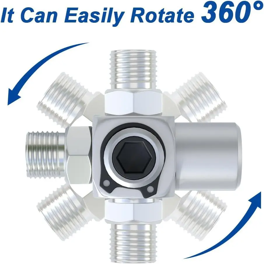 E9 360 Degree Rotation Pneumatic Rotary Joint Aluminum Oxidation 1/4NPT Thread Universal Swivel Connector Air Pump Accessories