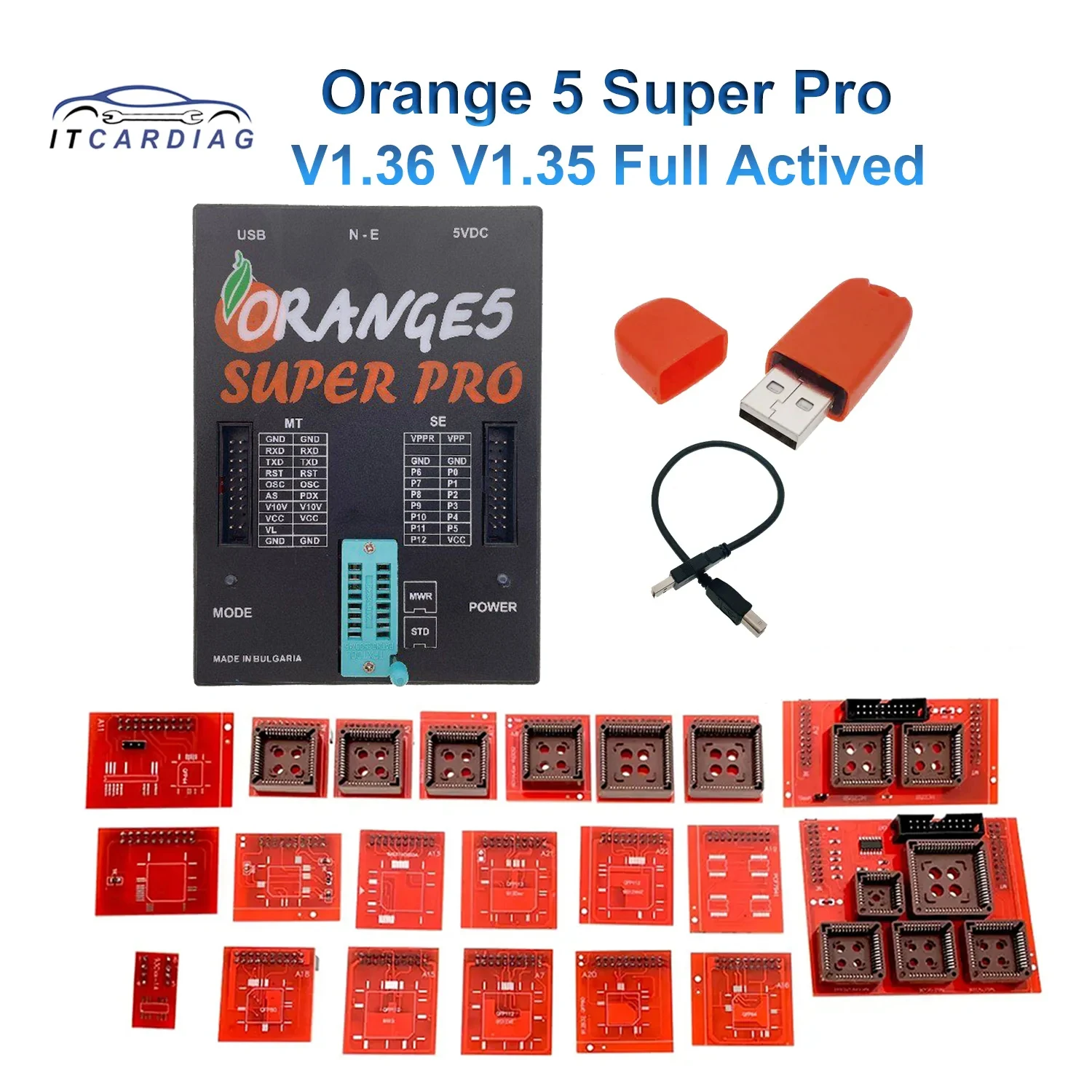 Orange5 Orange 5 Super Pro V1.36 V1.35 Full Actived Auto Programmer With Full Adapter Add New Licenses Renesas H8SX V850 UART/SP