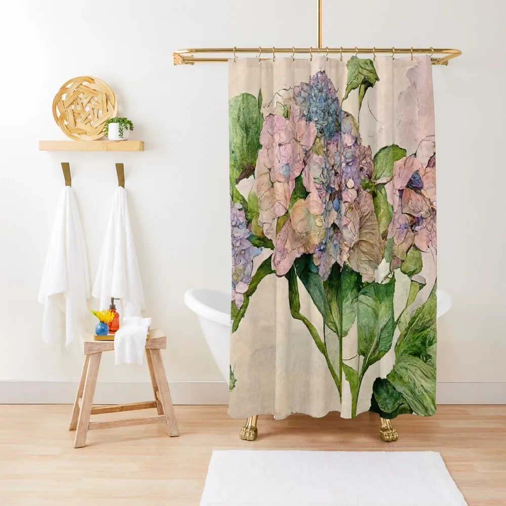 

Mom's Hydrangea Shower Curtain Anime Shower Modern Accessory Bathrooms Waterproof Bath And Anti-Mold Bathroom Box Curtain