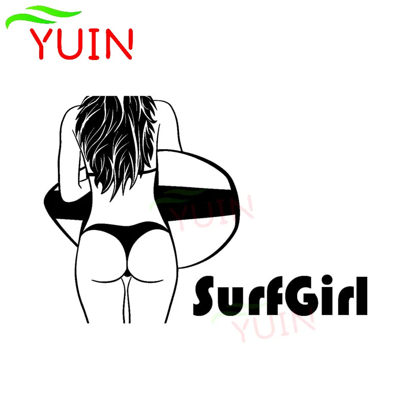 Sexy Swimming Surfing Girl Car Sticker Fashion PVC Bumper Windshield Decoration Accessories Waterproof Sunscreen Exquisite Decal