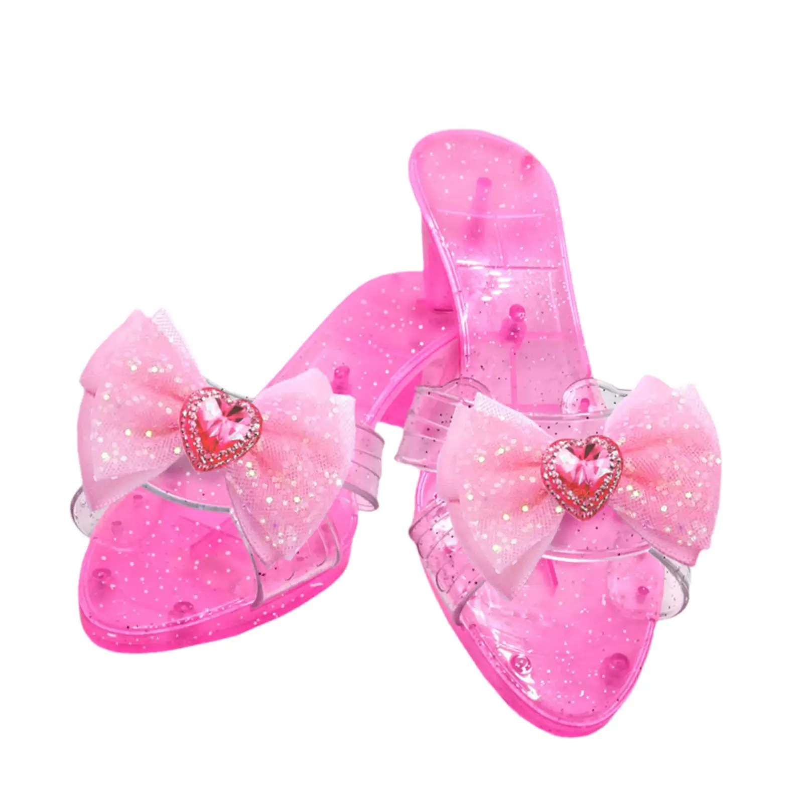 Elegant Princess Shoes for Girls Slip on Jelly Sandals with Wedge Heels and Bow Accents Breathable Lightweight Fancy Dress for