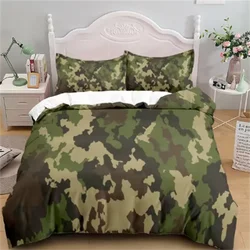 Camouflage Soldier Campus Duvet Cover Set EU Single Double King US Twin Full Queen Cal Children Bed Linen Set