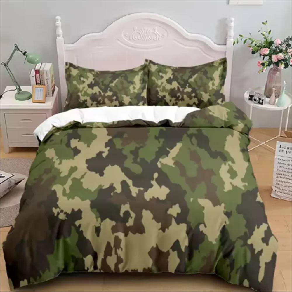 Camouflage Soldier Campus Duvet Cover Set EU Single Double King US Twin Full Queen Cal Children Bed Linen Set