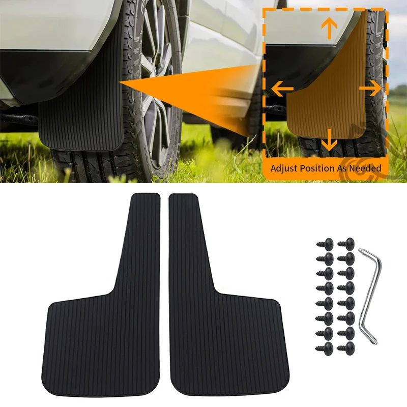 4-piece mudguard suitable for pickup trucks SUVs cars trucks universal external parts black front and rear mudguards