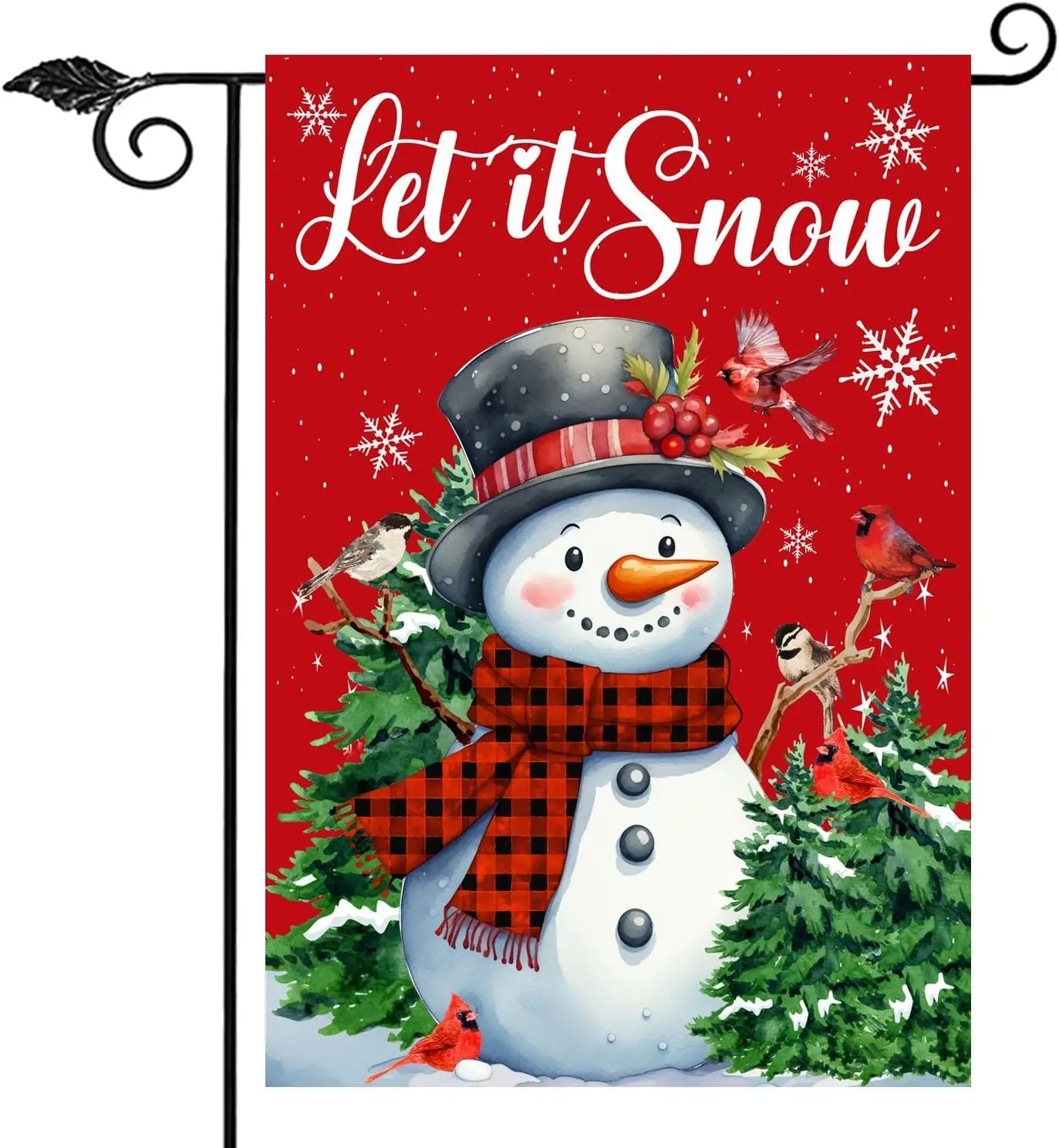 Snowman Christmas Winter Flag, Cardinal Winter Christmas Flag, Snowman Snowflake Christmas Holiday Yard Flag, Snowman Christmas