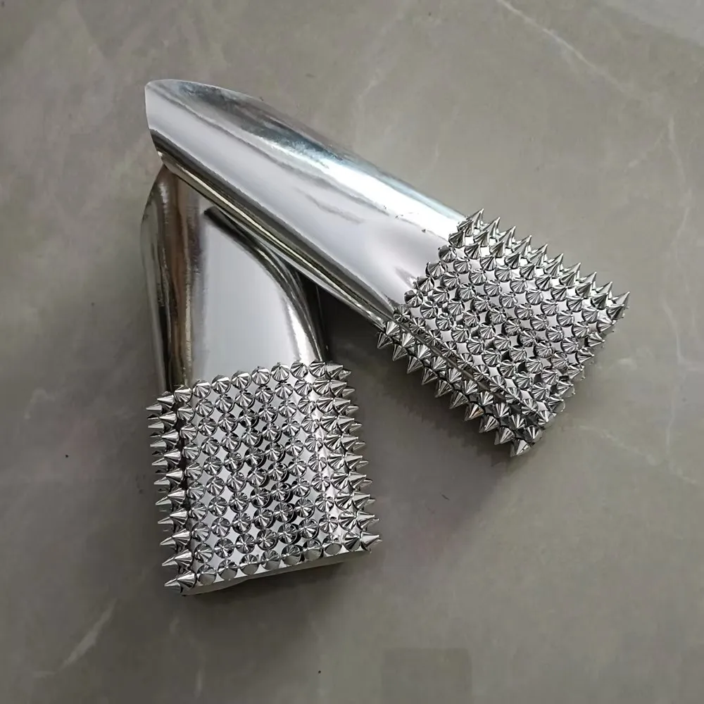 Guantes de manga de brazo con remaches de cuero dorado y plateado para hombre y mujer, accesorios para actuación en escenario, Cosplay de Halloween, puño de bailarina estampado