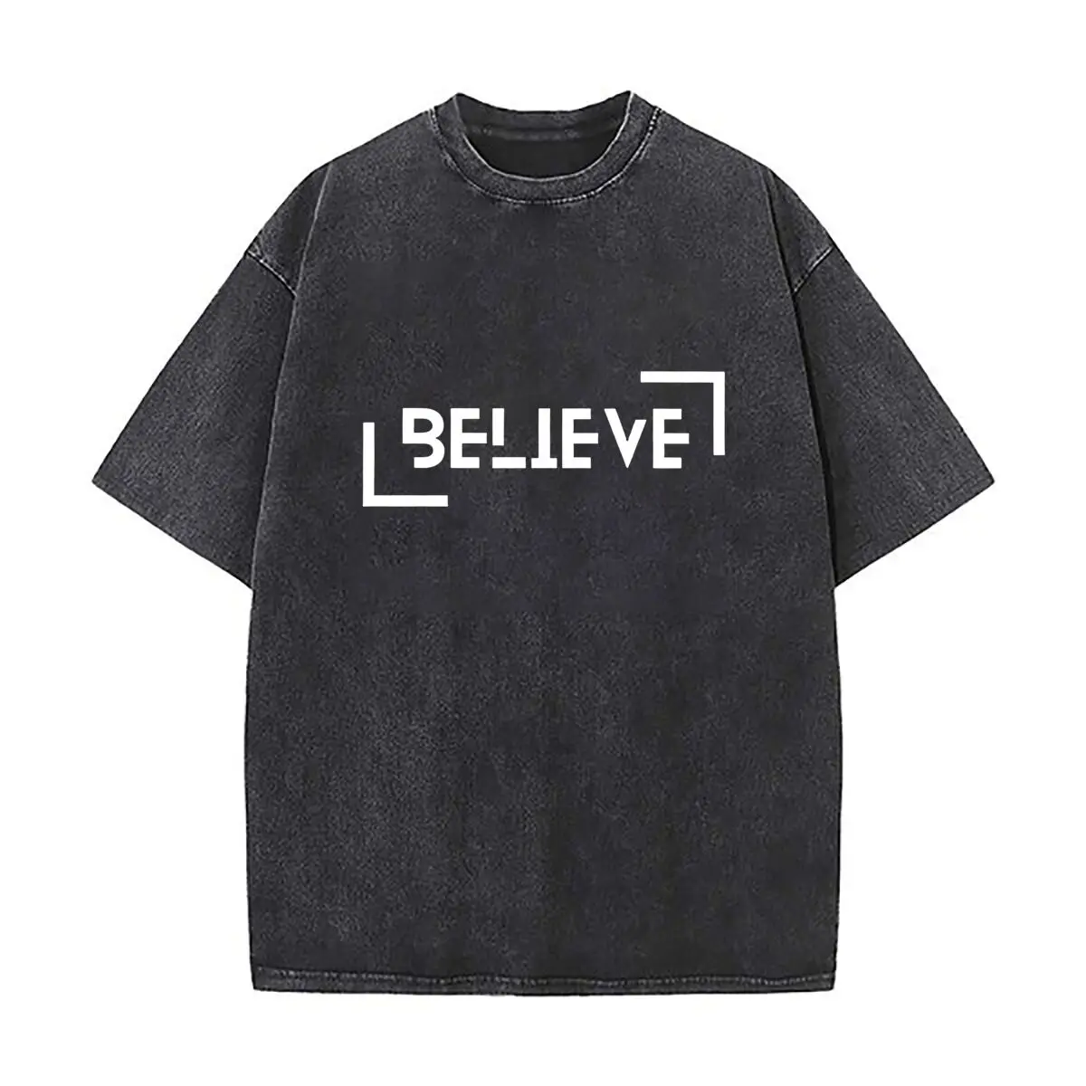 Inspirational BELIEVE Vinyl Wall Decal Home Decor Vintage Distressed Loose Streetwear Tops for Campus Days