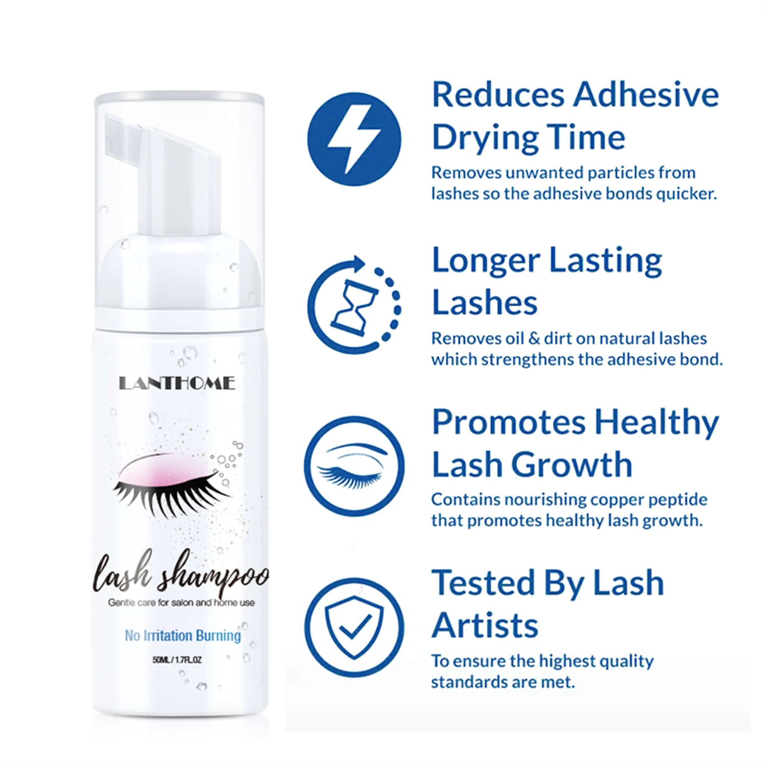 50ml Wimperverlenging Shampoo Schuim Ooglid Diepe Schone Reiniger Voor Makeup Tools Mascara Remover Lijm Salon Thuisgebruik
