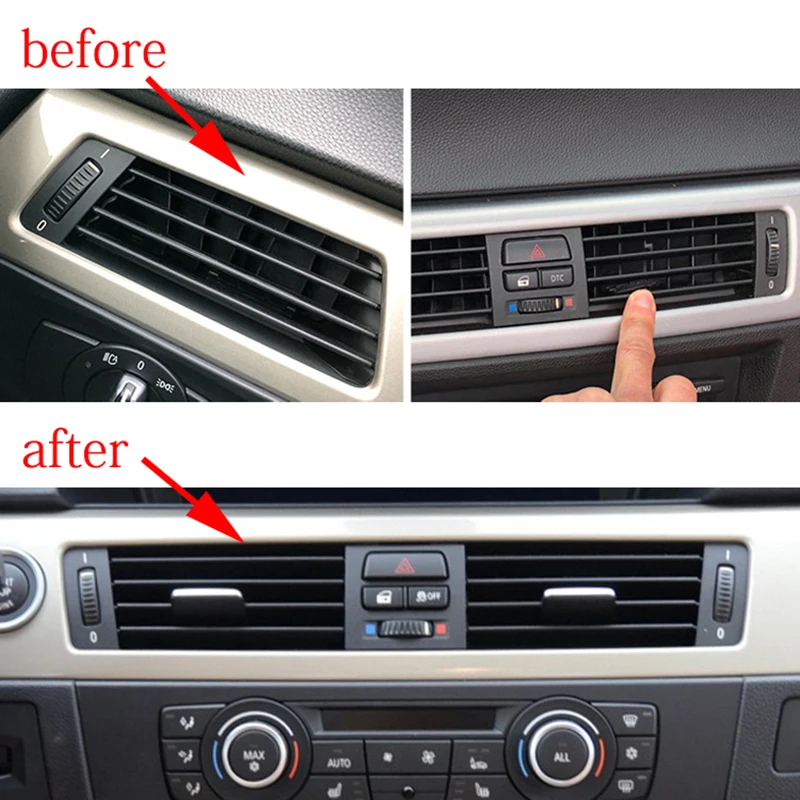 Car Front Row Air Conditioning Panel Adjustment Piece Outlet Vent Grille For BMW 3 Series E90 2005 2006 2007 2008 2009 2010 2012