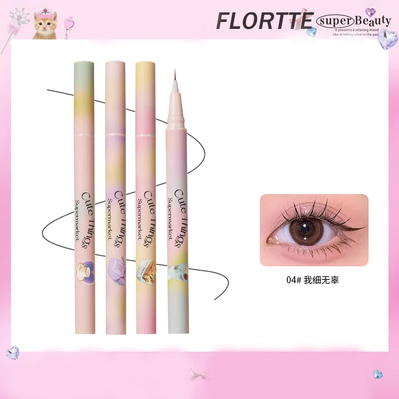 FLORTTE Colorful Eyeliner Extreme Fine Waterproof Long Lasting Outline Natural and Durable Waterproof Eye Liner Beauty Cosmetics