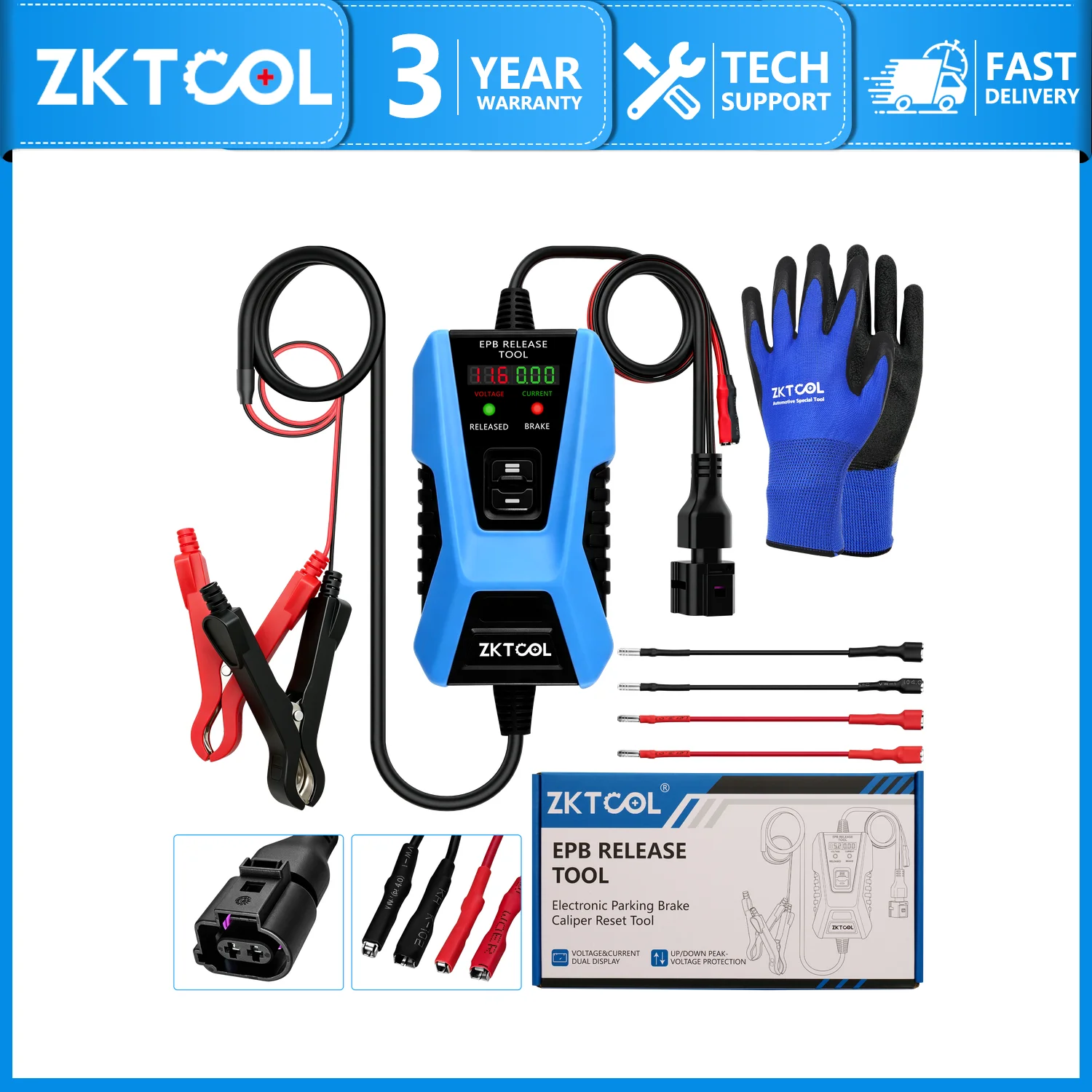 Car EPB Release Tool 12V with LCD Display Electronic Parking Brake Repair Braking & Release Mode for Auto Brake Service Tool