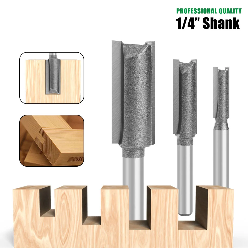 

1 PC 1/4" 6.35MM Shank Milling Cutter Wood Carving Straight Knife Corner Router Bit Trimmer Cleaning Flush Milling Cutter Edge