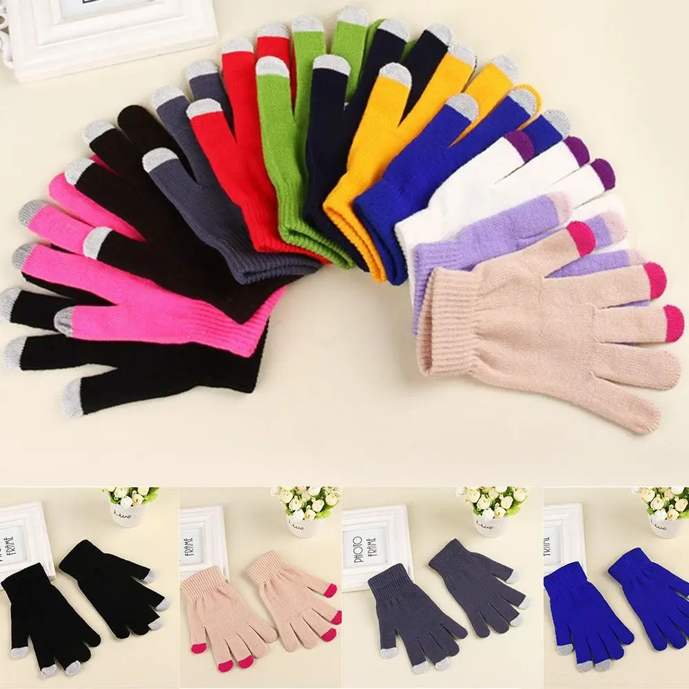 Cycling Driving Warm Elastic Winter Gloves Full Finger Gloves Mittens Touch Screen