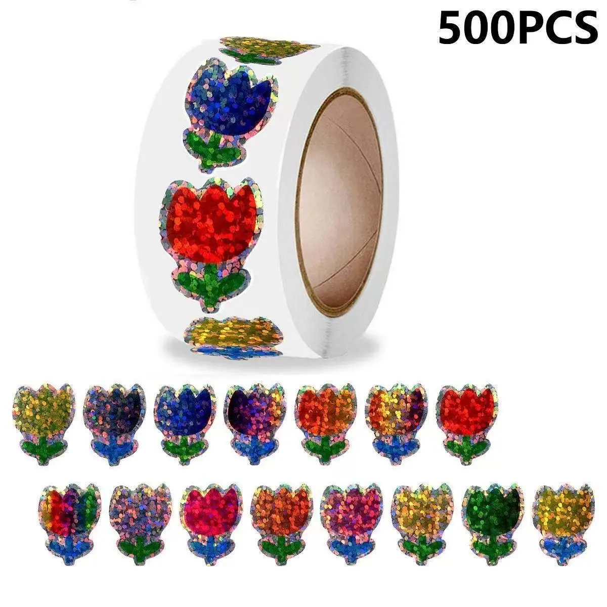 500 Stück hübsche Blumen-Geschenkaufkleber, Party-Geschenkbox, Verpackung, Dekoration, selbstklebende Etiketten, Schreibwaren, Belohnungsaufkleber